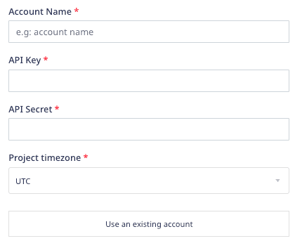 Mixpanel connection settings