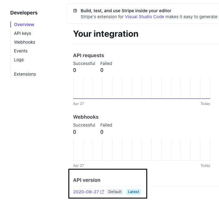 Stripe API version