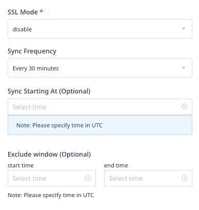 Azure Synapse connection settings